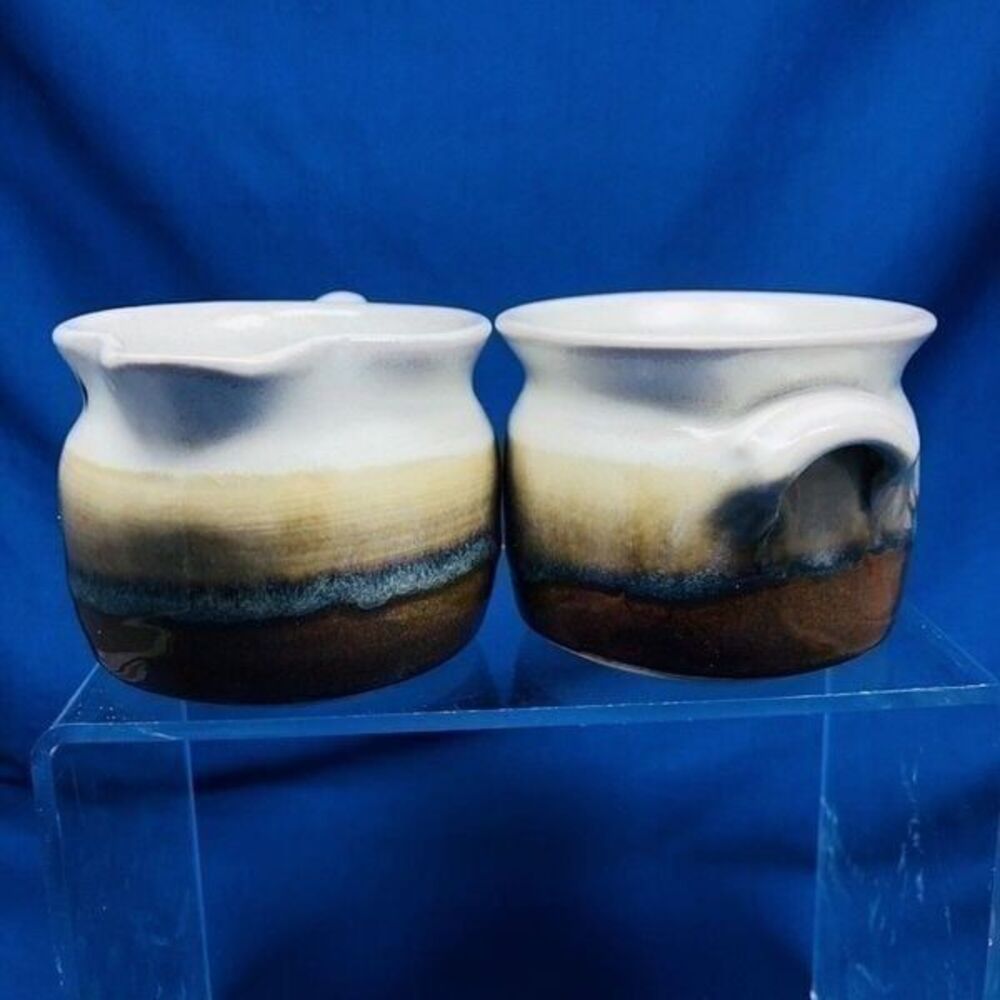 Studio Clay  Sugar And Creamer Holds 1 Cup Each Autograph On Bottom